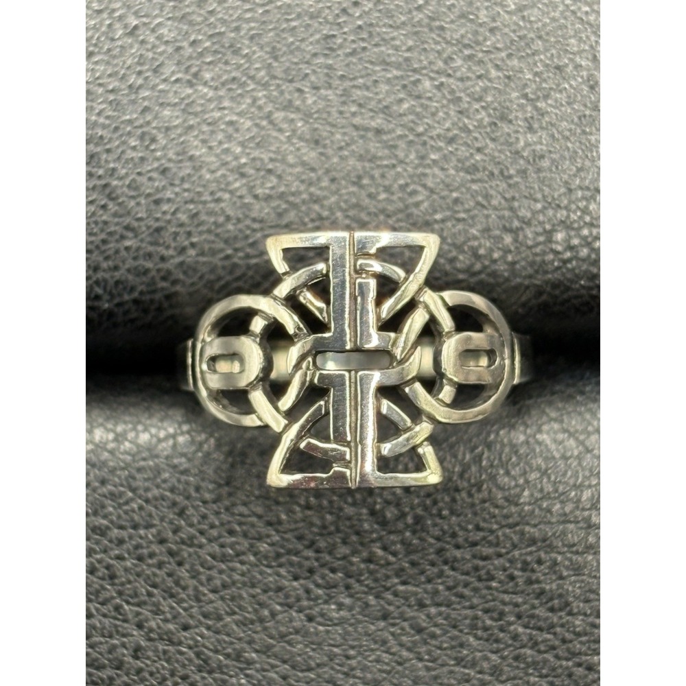 New Condition Sterling Silver Celtic Cross Ring Size 7 G29